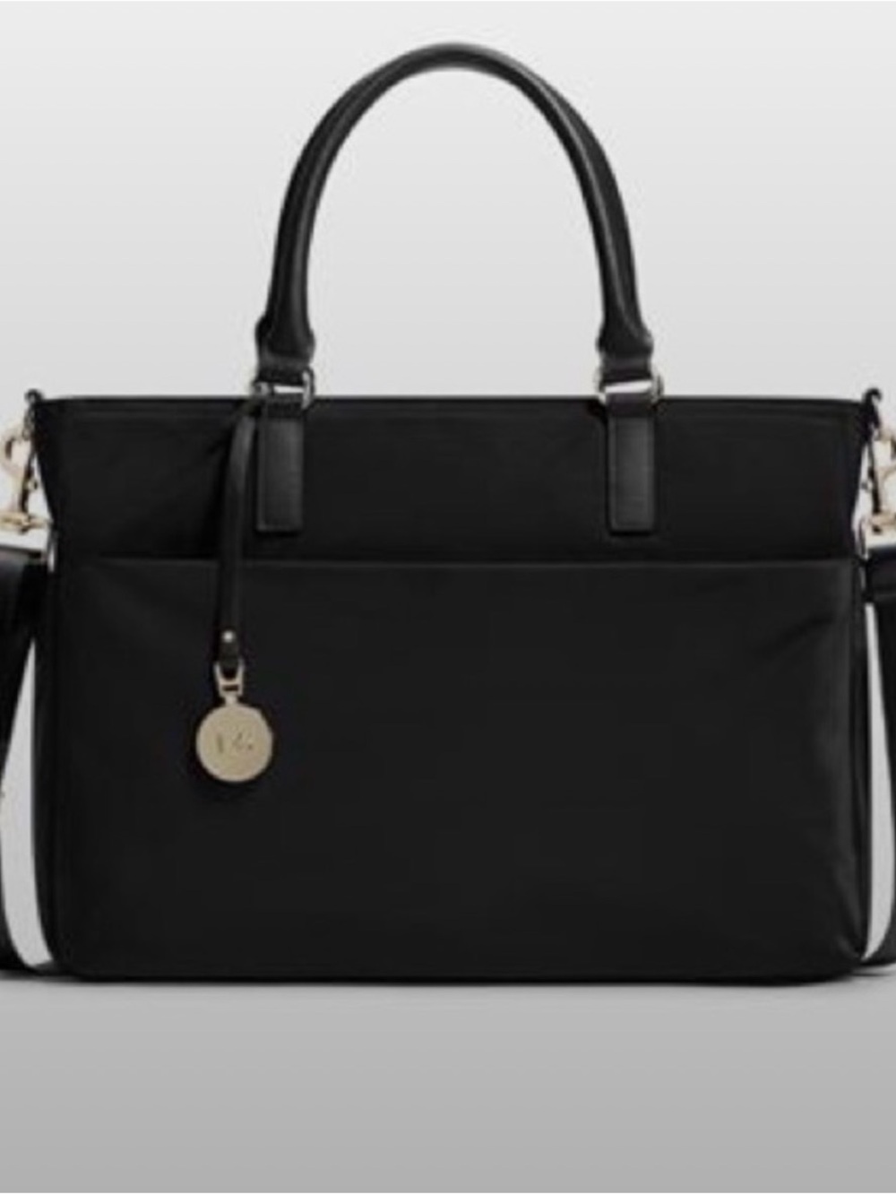 Lo & Sons Brookline Black with gold hardware Laptop Tote